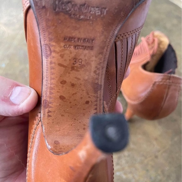 YSL lace up leather high heel bootie - Picture 6 of 6